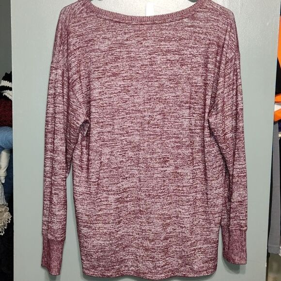 Gap Womens Sweater Top Size m Maroon Red Scoop Neck Long Sleeve Lightweight - Picture 2 of 8